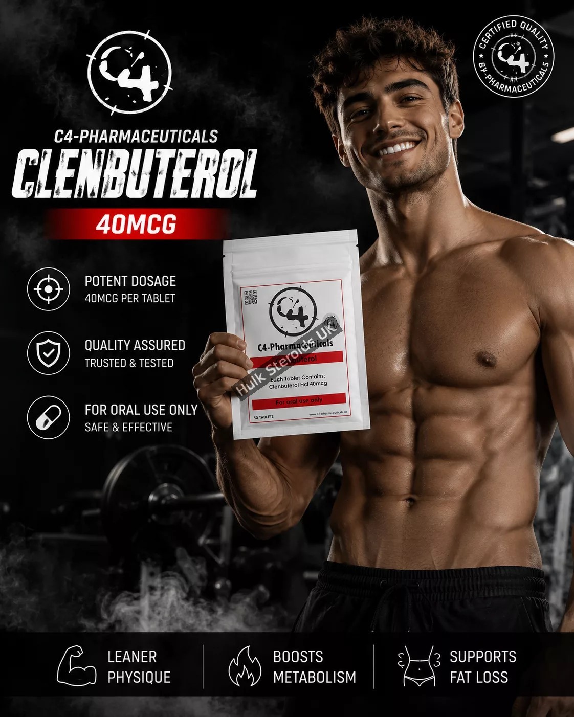 Clenbuterol 40mcg x 50 tabs - C4 Pharma - Featured Image