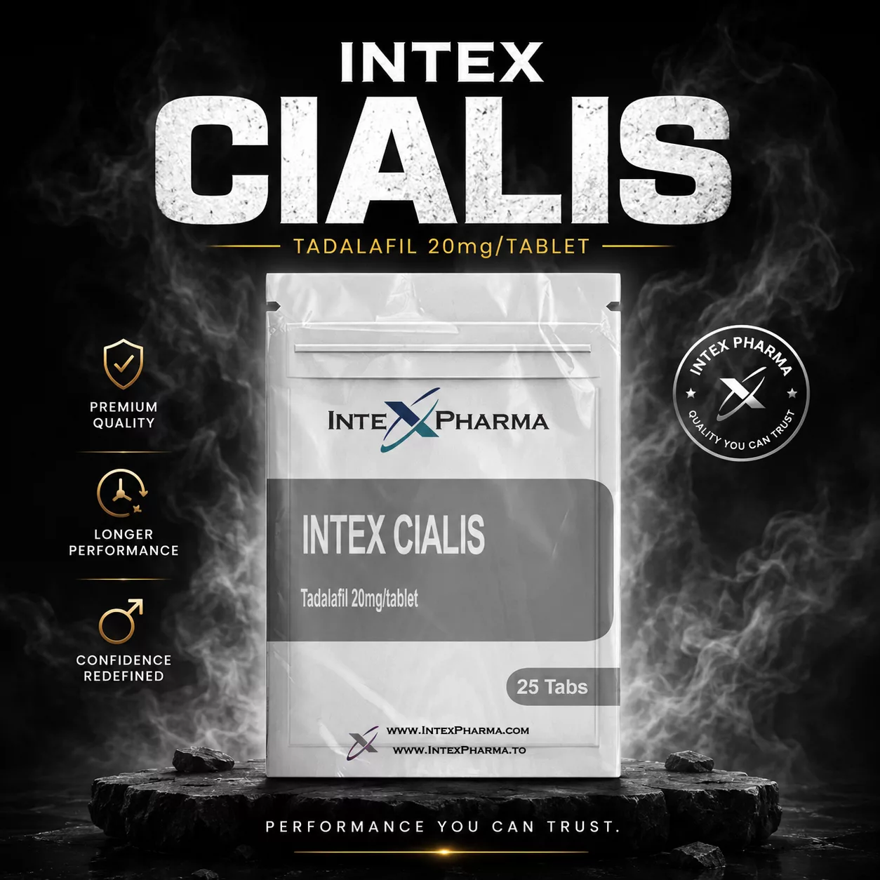 Intex Pharma Cialis 20mg x 25 tabs (Tadalafil)