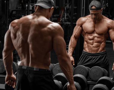 Physique athlete analyzing performance recovery and sustainable training progression