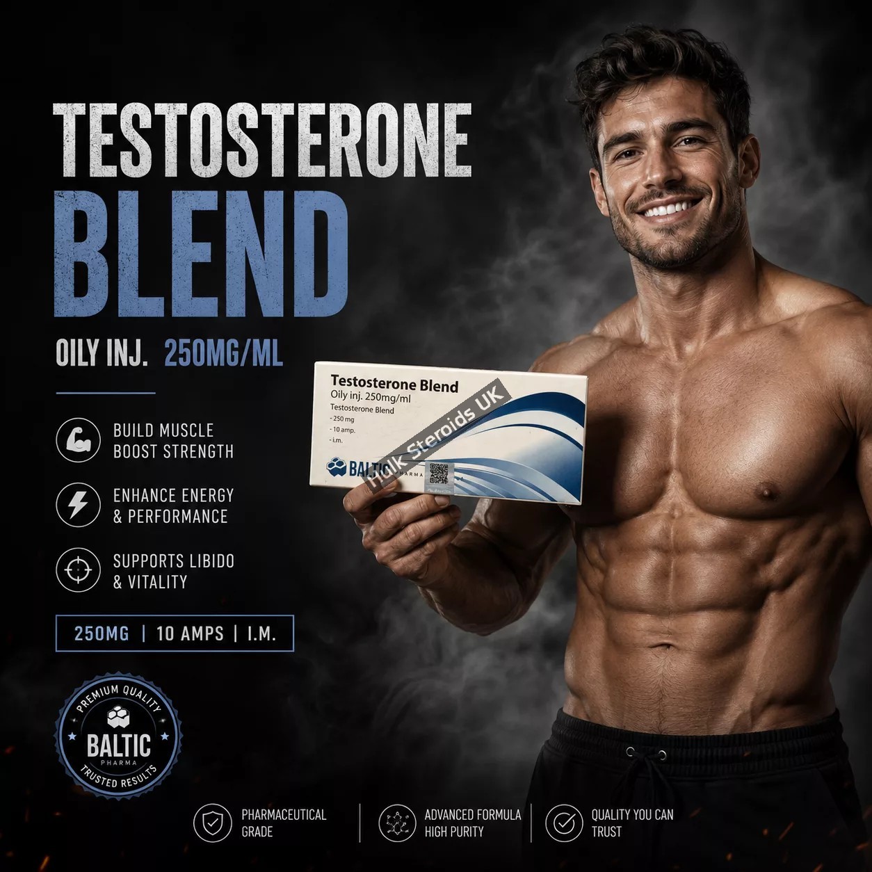 Buy Testosterone Blend AKA Sustanon 250mg/ml 10 x 1ml Ampoules Baltic Pharmaceuticals - Featured Image