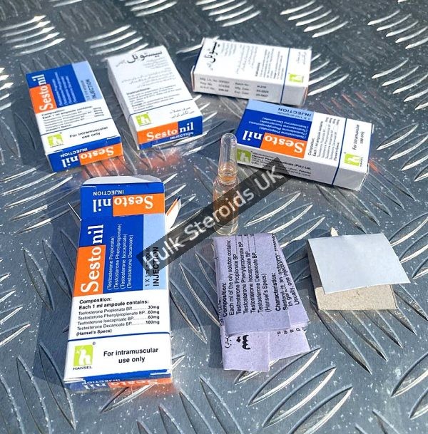 Sestonil-250-Hansel-Sustanon-250-Ampoules-600x609-1 Pharma Grade Sustanon 250mg x 1 ml Amps by Hansel Pharma - Gallery Image 1